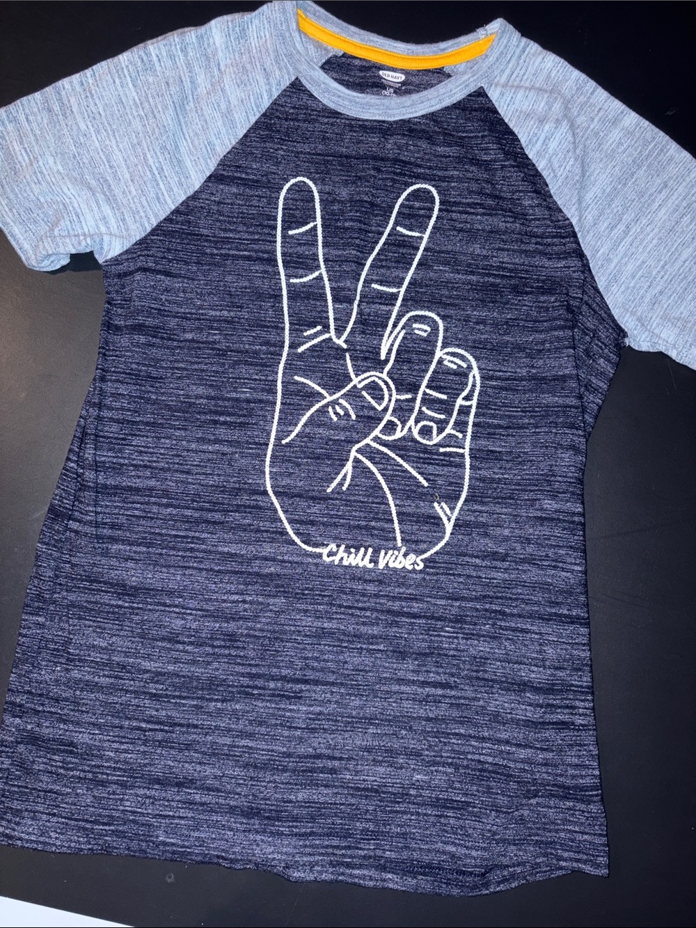 Kids Navy & Light Blue Raglan Tee - Chill Vibes